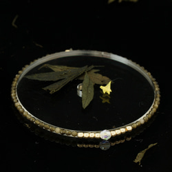 輕奢風金曜石14K包金 GF Swarovski 配珠水晶手鍊 ( Gold Obsidian Bracelet ) 第2張的照片