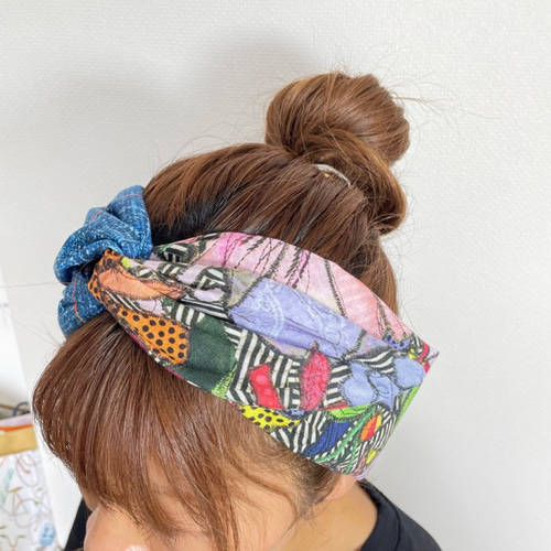 ワイヤーターバン バイカラー (ヘアーアクセサリー ヘアーバンド
