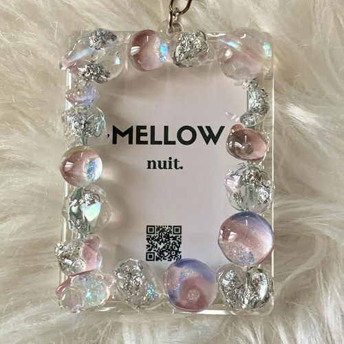 B8トレカキーホルダー】硬質ケース 『planet』 pink/ニュアンスアート