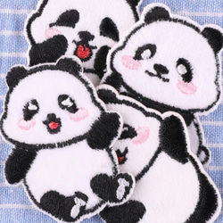 6枚セット♡シール　ワッペン かわいい アップリケ 刺繍ステッカー　パンダ 3枚目の画像