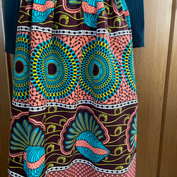アフリカ布　ギャザースカート　ロングスカート　アフリカン 2枚目の画像