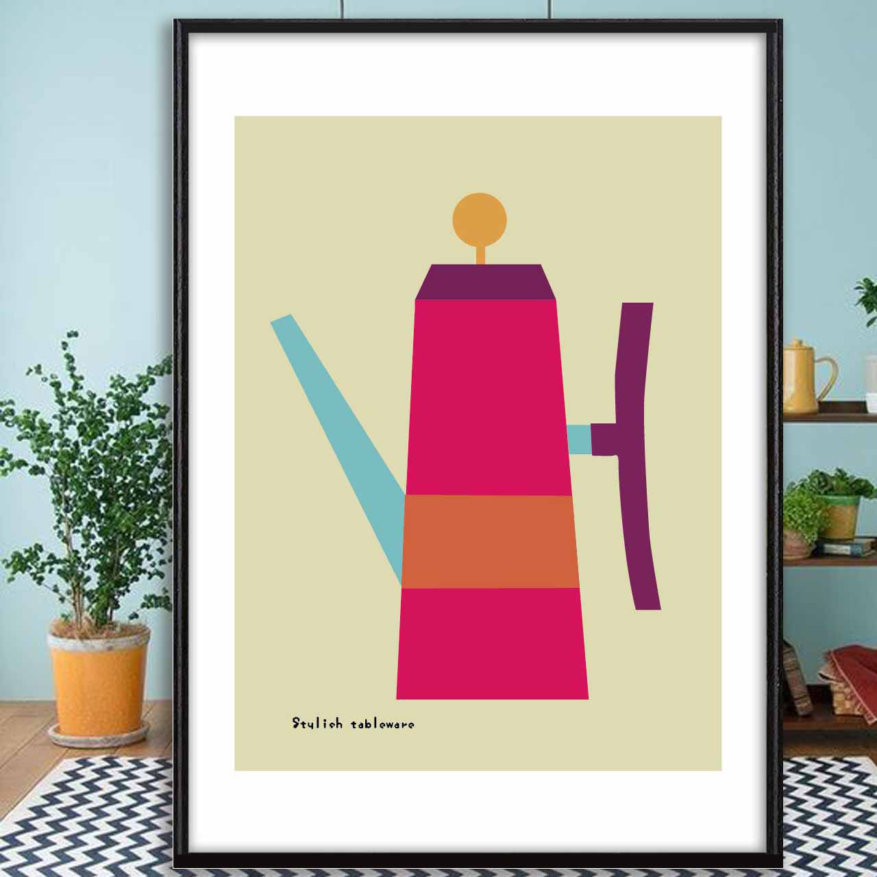 おしゃれなテーブル2　イラスト　ポスター　A4 A3 A2 A1　アートポスター（アート/sei）検索　結婚祝い1675