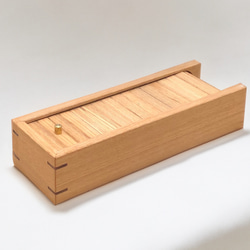 シャッター式ホワイトアッシュ無垢材 木製ケース（カトラリー入れ