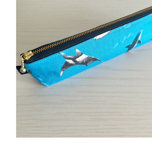 ★220★文房具柄〈水色〉ペンケース☆ハンドメイド ☆220☆文房具柄〈水色〉ペンケース☆ハンドメイド