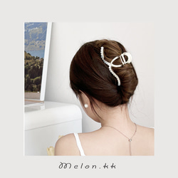 バンスクリップ 透明感 髪飾り 2色 韓国 浴衣 涼しい 白 ヘアアクセサリー 高級感 アレンジ -Melon.kk 9枚目の画像