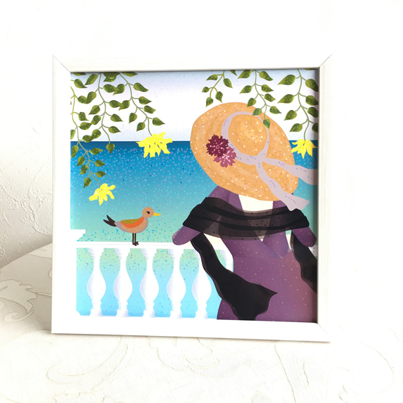 「エーゲ海の風」インテリアイラスト絵画ポスター　(＋1000円で正方形額縁付き) 3枚目の画像