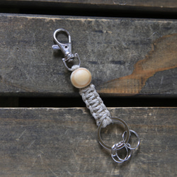 附木珠的麻繩登山扣鑰匙扣 第2張的照片