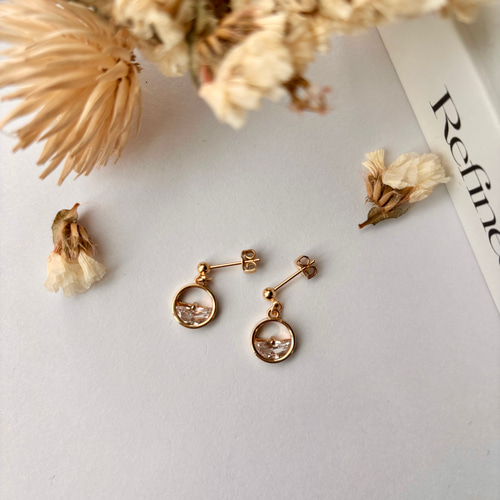 No.39】ジルコニアピアスorイヤリング ピアス（スタッド・一粒） days  