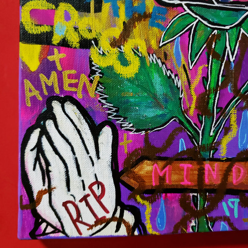 Cokkun Vich コックン・ヴィッチ「花」現代アート 額入り絵画 Cokkun Vich コックン・ヴィッチ「花」現代アート 額入り絵画