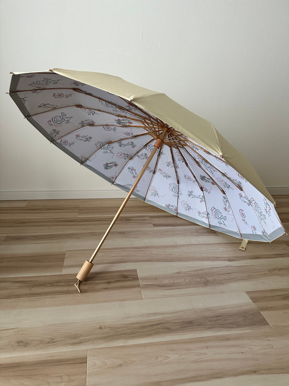 日傘 雨傘 折りたたみ傘 和傘 骨16本 晴雨兼用 完全遮光 UVカット E2