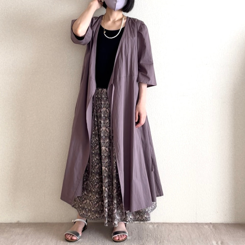 低身長さん向け洋服】コットンシルク タックカシュクール 低身長さん向け洋服】コットンシルク タックカシュクール