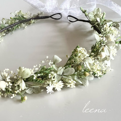 【新作】 summer green × white 花冠 ベビー キッズ ペット 3枚目の画像