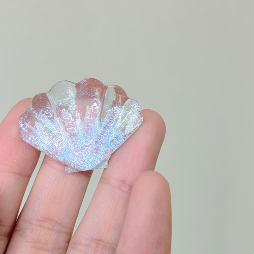 貝の置物 ブルーのシェルのオブジェ/ 海 / 貝 / 置物 / インテリア / 夏