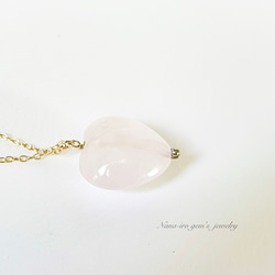 ＊1点もの＊14kgf  rosequartz necklace 6枚目の画像