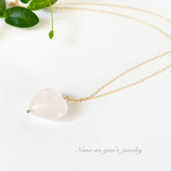 ＊1点もの＊14kgf  rosequartz necklace 5枚目の画像