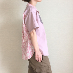 アロハ的なシャツ005 / リーフピンク 3枚目の画像