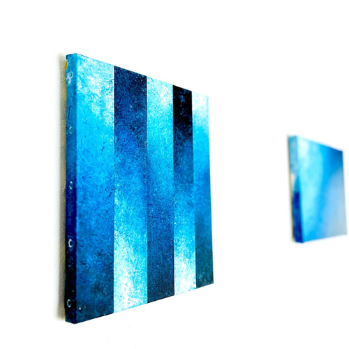 七宝焼 青富士 絵画 CLOISONNE Blue Fuji 零110】絵画 宇宙 青 空 海 抽象画 原画 インテリア 絵画 零