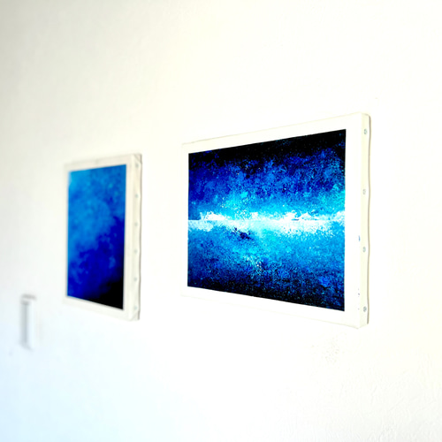 青の絵 深淵の輝き 夜空 宇宙に心を委ねて【零098】 絵画 零