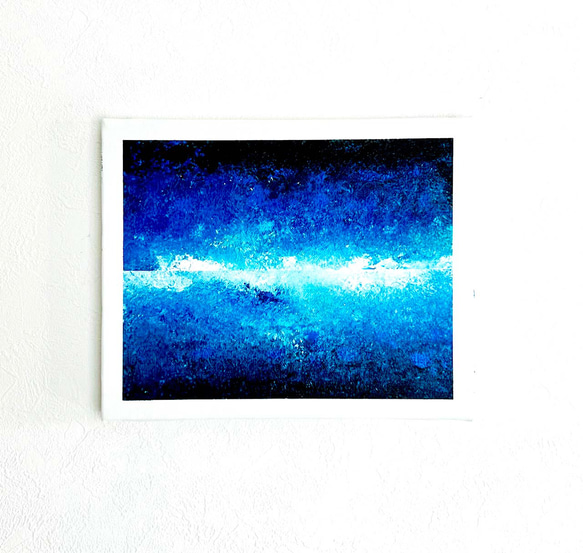 【零098】絵画  宇宙 青 空 海  抽象画 原画  インテリア 1枚目の画像