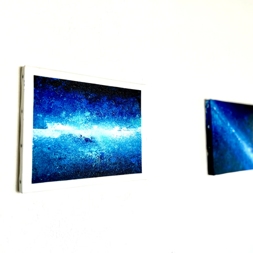 青の絵 深淵の輝き 夜空 宇宙に心を委ねて【零098】 絵画 零