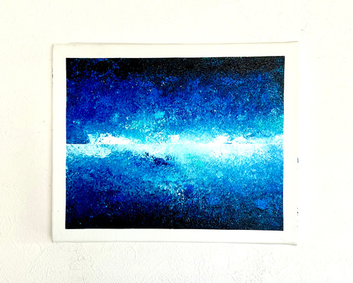 青の絵 深淵の輝き 夜空 宇宙に心を委ねて【零098】 絵画 零