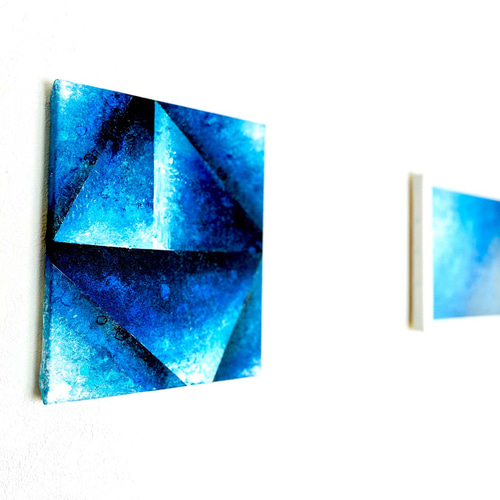 零099】絵画 宇宙 青 空 海 抽象画 原画 インテリア 絵画 零