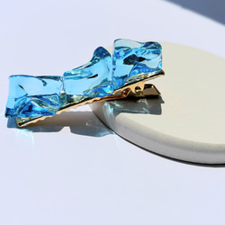 ブルーの氷のヘアクリップ / レジン / 水 / 海 5枚目の画像