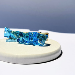 ブルーの氷のヘアクリップ / レジン / 水 / 海 7枚目の画像