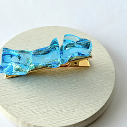 ブルーの氷のヘアクリップ / レジン / 水 / 海 12枚目の画像