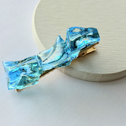 ブルーの氷のヘアクリップ / レジン / 水 / 海 11枚目の画像