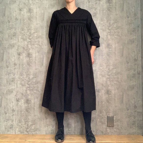 ピンタックワンピース　Organic cotton pintuck dress 2枚目の画像