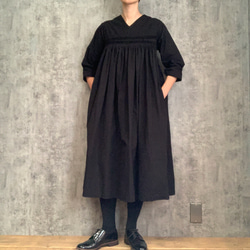 ピンタックワンピース　Organic cotton pintuck dress 4枚目の画像