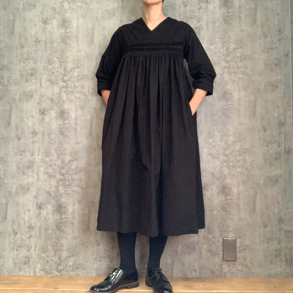 ピンタックワンピース　Organic cotton pintuck dress 4枚目の画像