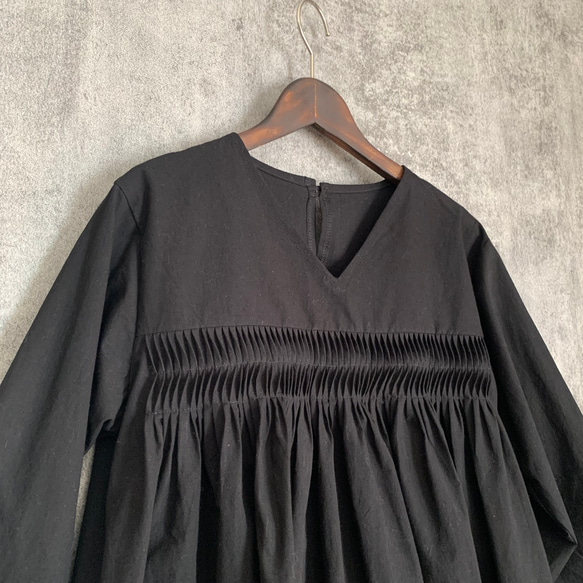 ピンタックワンピース　Organic cotton pintuck dress 10枚目の画像