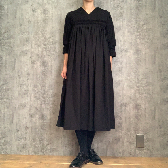 ピンタックワンピース　Organic cotton pintuck dress 7枚目の画像