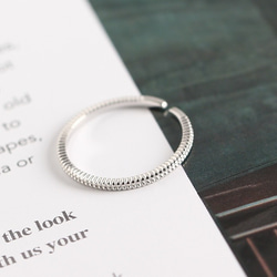 早割価格★SILVER925★ダイヤモンドのように輝くドットシルバーレースリング指輪繊細華奢細身SV925純銀製重ね付け 2枚目の画像