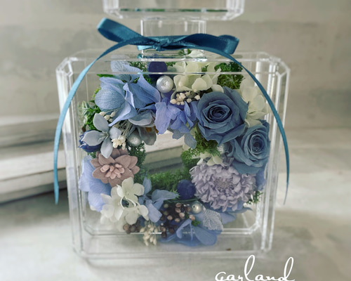 プリザーブドフラワー アクリルケース 香水瓶 フラワーアレンジ