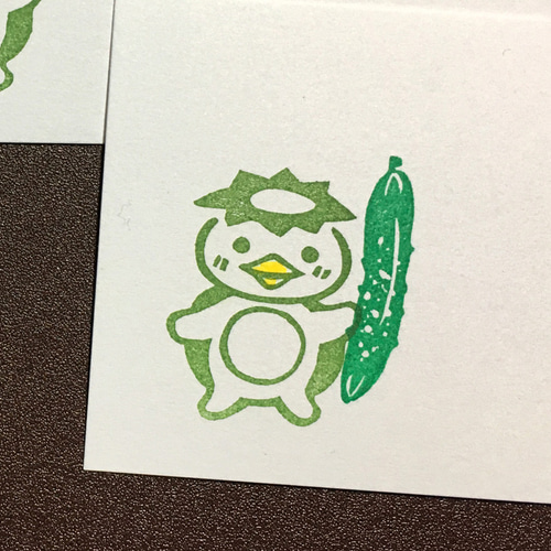 胡瓜（きゅうり）の消しゴムはんこ（持ち手つき）【野菜12】 はんこ