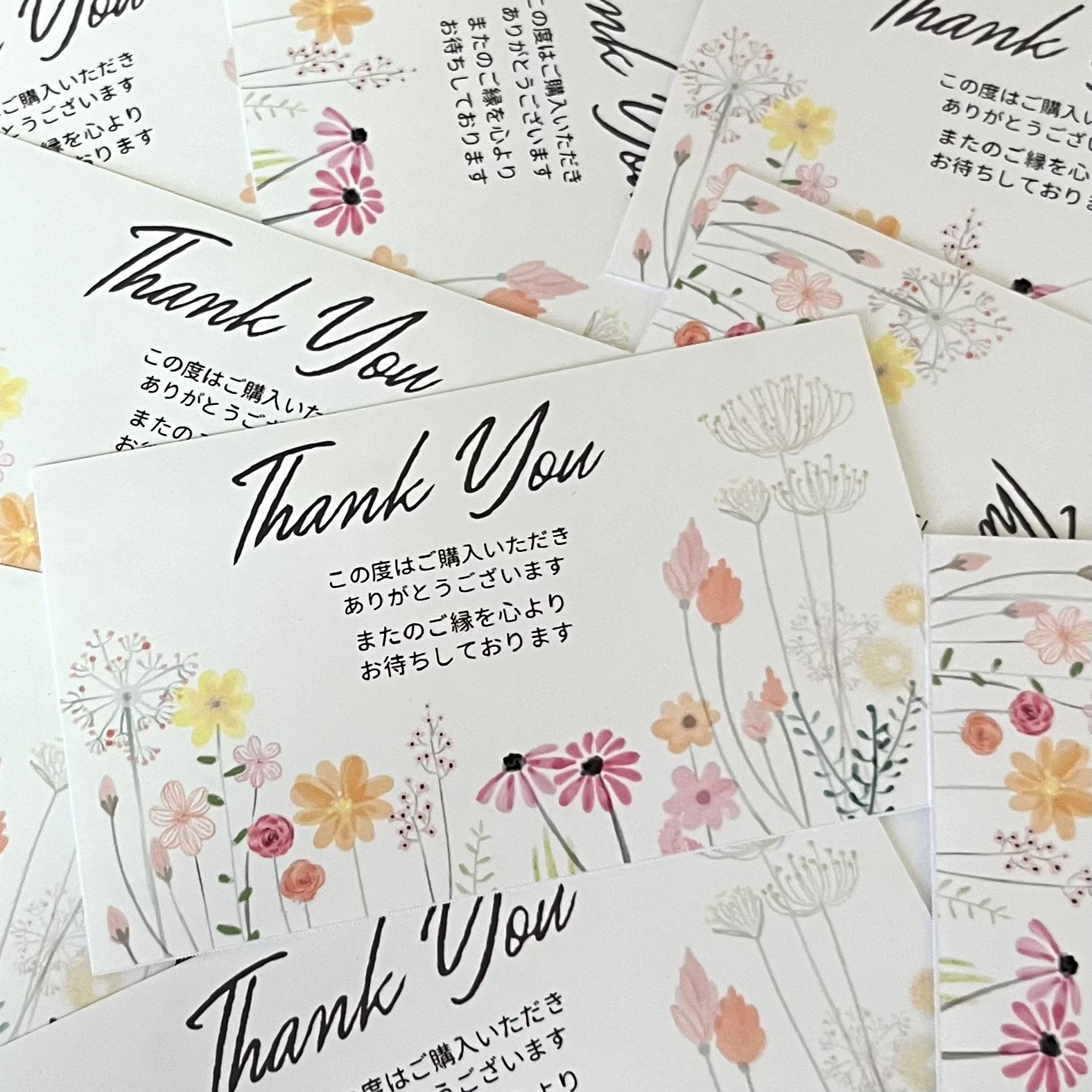 ハンドメイドサンキューカードꕤその他 名入れ】サンキューカード/手書き文字 - akijyuri's GALLERY | minne