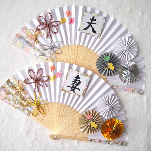 手書き】扇子プロップス フォトプロップス 結婚式 和装前撮りアイテム