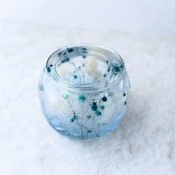 水晶とドライフラワーの浄化ジェルキャンドルホルダー（グリーン