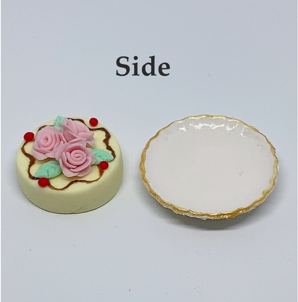 レトロバタークリームケーキ（お皿付き）　ミニチュアケーキ 4枚目の画像