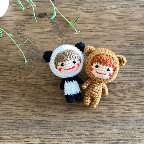 ᕱ*ᕱ様 小さなくまちゃん　あみぐるみ　ぬいぐるみ　ハンドメイド 小さな着ぐるみあみぐるみ♪*くまちゃん* あみぐるみ amidoki