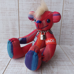 ANARCHY BEAR モヒカンくんVer/RED(25cmテディベア) 2枚目の画像