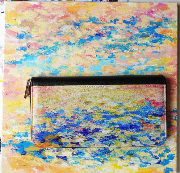 空と海の絵の長財布 2枚目の画像