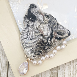 刺繍 ブローチ オオカミ ブローチ みこの店 通販 16287536｜Creema