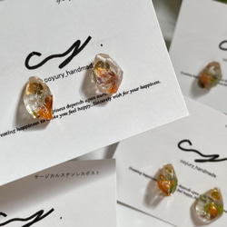 orange dryflower ピアス/イヤリング ハンドメイドアクセサリー ピアス