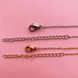 《サージカルステンレス》5本　316L　　ネックレスチェーン　あずき　金属アレルギー対応　つけっぱなしok　 6枚目の画像