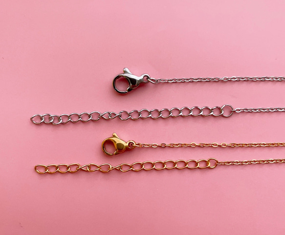 《サージカルステンレス》5本　316L　　ネックレスチェーン　あずき　金属アレルギー対応　つけっぱなしok　 6枚目の画像