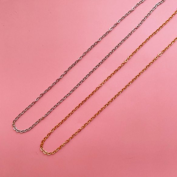 《サージカルステンレス》5本　316L　　ネックレスチェーン　あずき　金属アレルギー対応　つけっぱなしok　 7枚目の画像